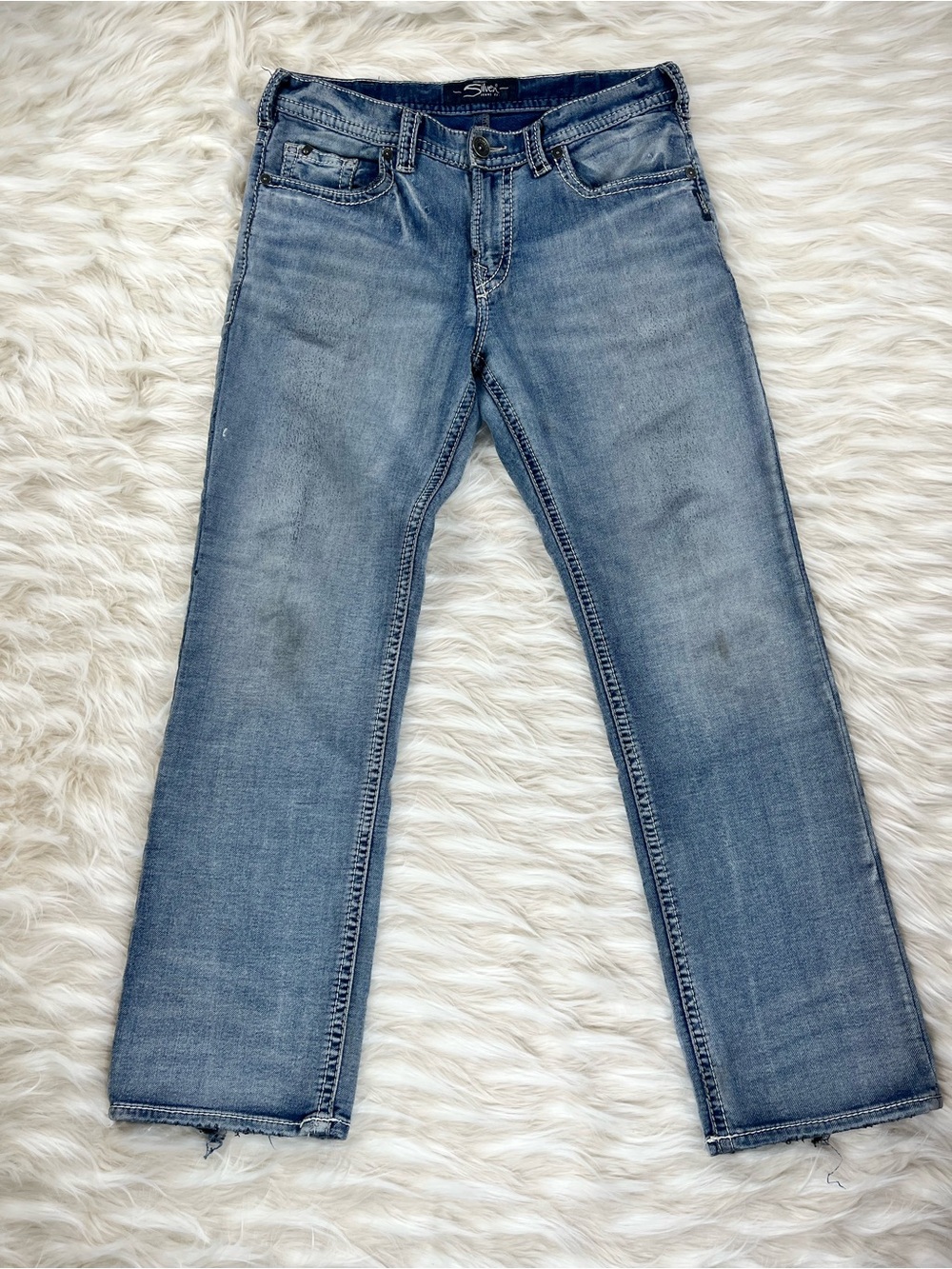 Silver JeansMen's 34x30 Mid Rise Straight Leg Medium Wash